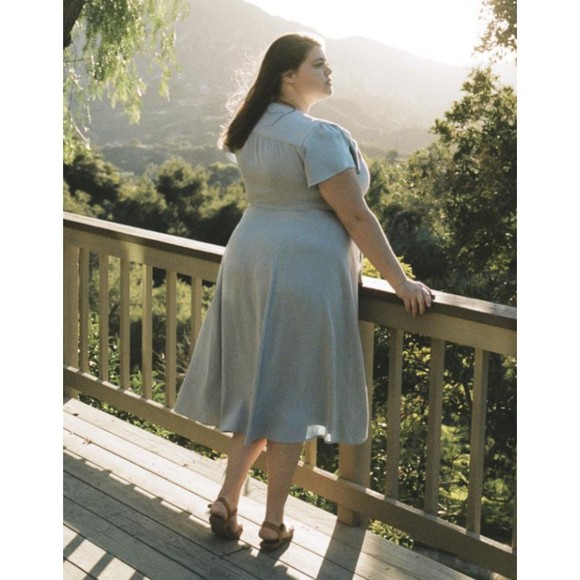 NWT Christy Dawn The Autumn Dress Extended Wrap Dress 2X Plus Washed Blue - Picture 5 of 13